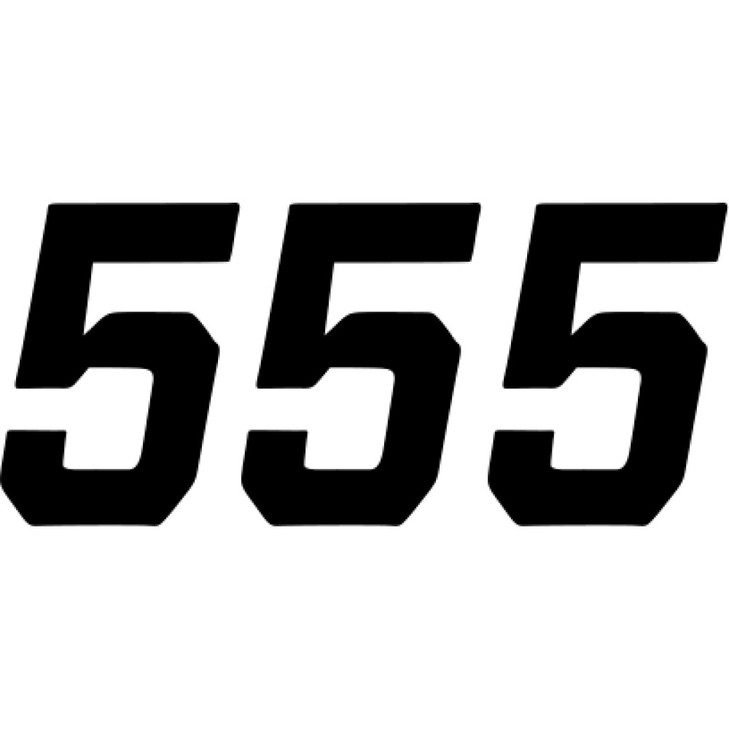 D'Cor Visuals Race Number Plate - #5 - Black - 4" 45-33-5