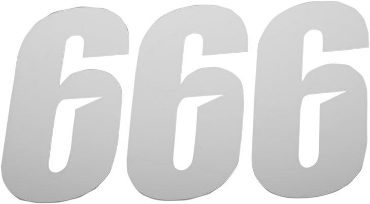 D'Cor Visuals Slash Number Plate - #6 - White - 7" 45-32-6