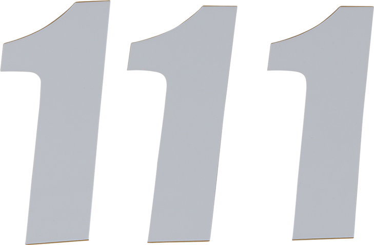 D'Cor Visuals Sx Plate Number - #1 - White - 6" 45-16-1