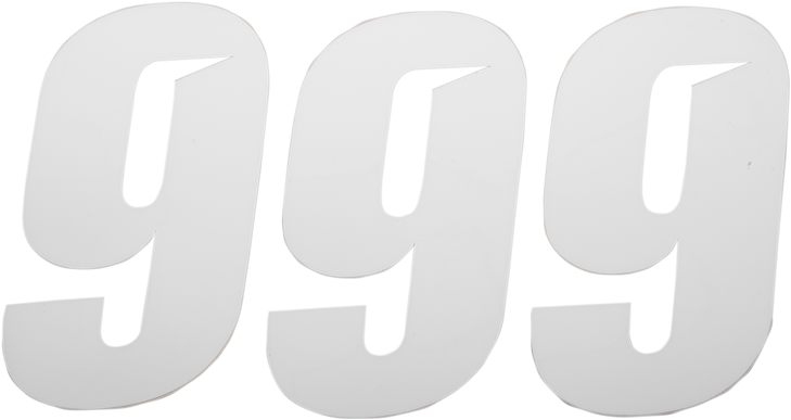 D'Cor Visuals Slash Number Plate - #9 - White - 7" 45-32-9