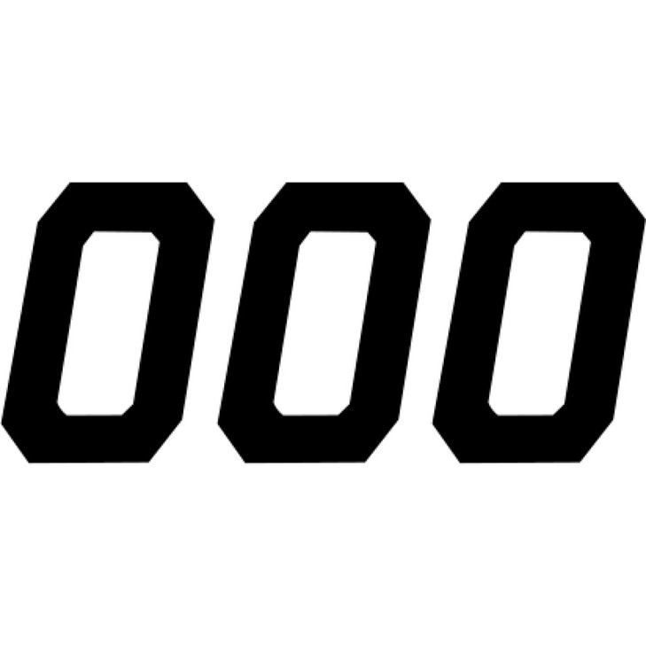 D'Cor Visuals Race Number Plate - #0 - Black - 6" 45-35-0