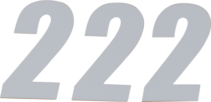 D'Cor Visuals Sx Plate Number - #2 - White - 6" 45-16-2