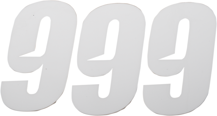D'Cor Visuals Slash Number Plate - #9 - White - 4" 45-28-9