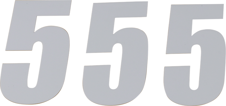 D'Cor Visuals Sx Plate Number - #5 - White - 6" 45-16-5