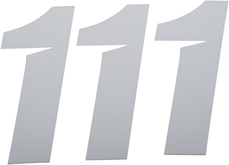 D'Cor Visuals Slash Number Plate - #1 - White - 6" 45-30-1