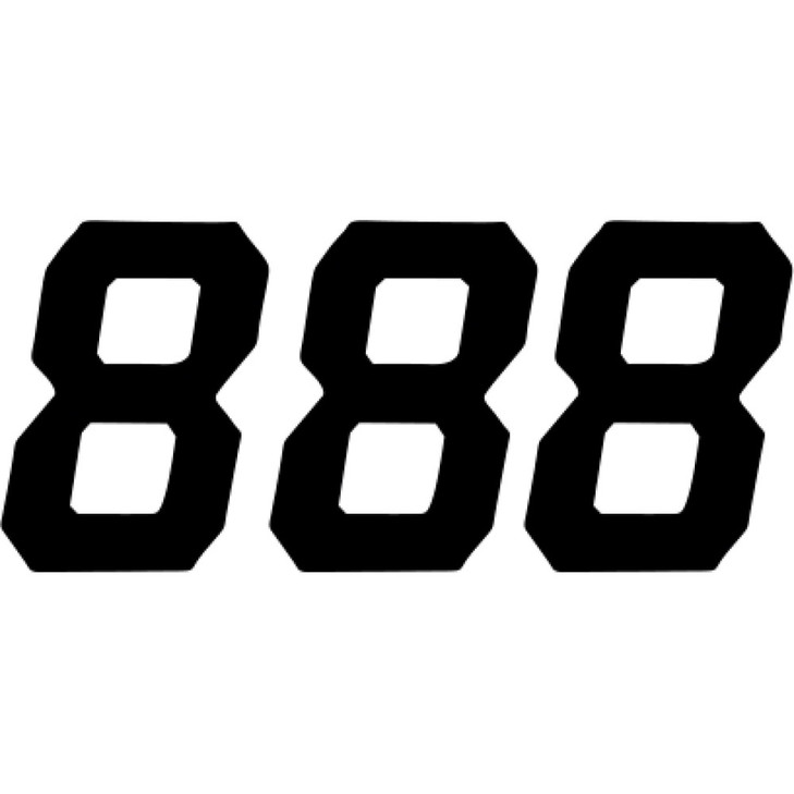 D'Cor Visuals Race Number Plate - #8 - Black - 6" 45-35-8