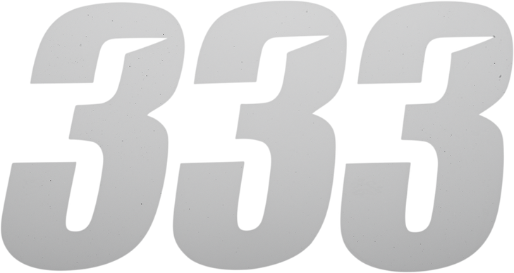 D'Cor Visuals Slash Number Plate - #3 - White - 6" 45-30-3