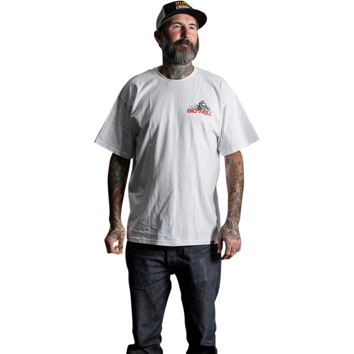Biltwell Spare Parts T-Shirt - White - Small 8101-054-002