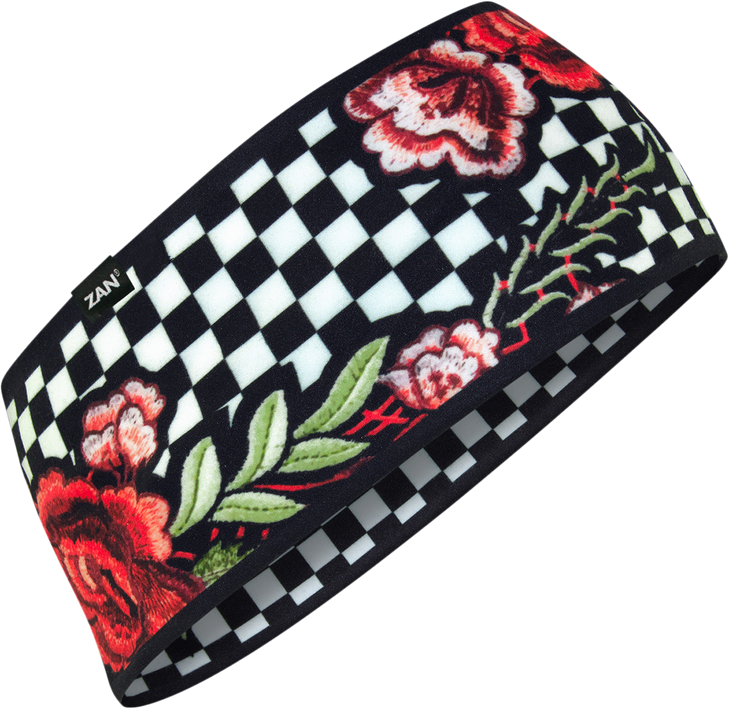 Zan Headgear Sportflex Headband - Checkered Floral Hbl421