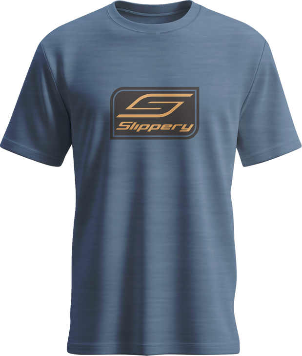 Slippery Tee Slippery Crest Heathered Neptune Blue Sm
