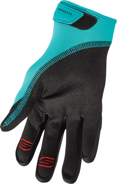 Slippery Circuit Gloves - Black/Aqua - 2Xl