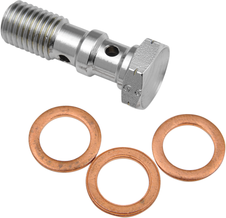 Goodridge Banjo Bolt - M10 X 1.25 - Double - Chrome P993-03-32Ch