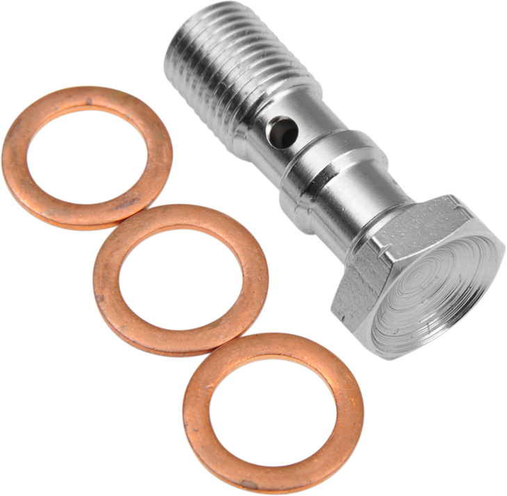 Goodridge Banjo Bolt - M10 X 1.0 - Double - Chrome P993-03-31Ch