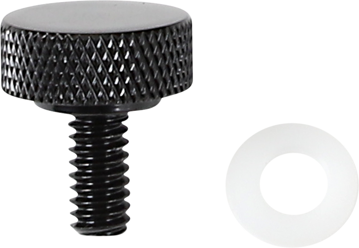 Drag Specialties Seat Knob - Smooth - Black - 1/4"-20