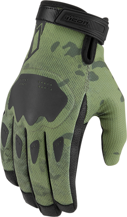 Icon Hooligan Ce Gloves - Green Camo - Small
