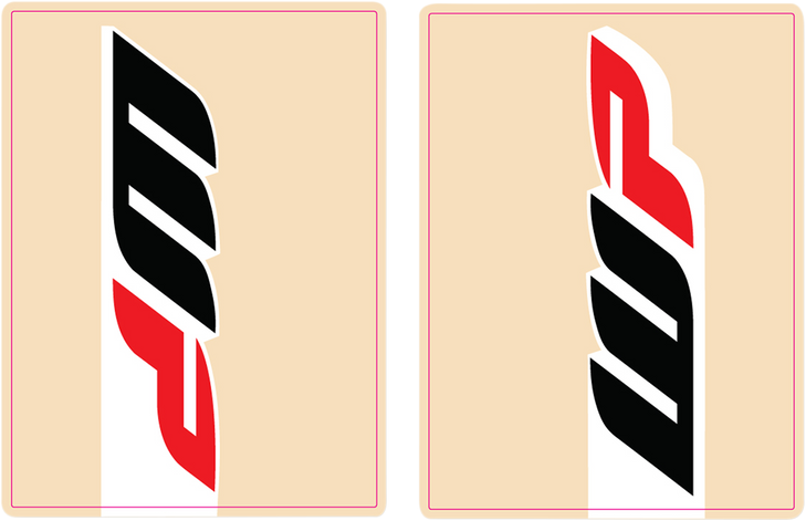 Flu Designs Inc. Upper Fork Decal - Wp - Red/Black/White 01021