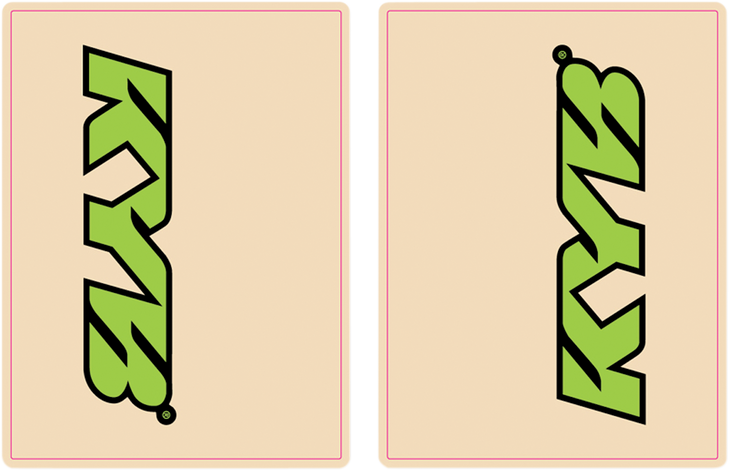 Flu Designs Inc. Upper Fork Decal - Kyb - Green/Black 01017