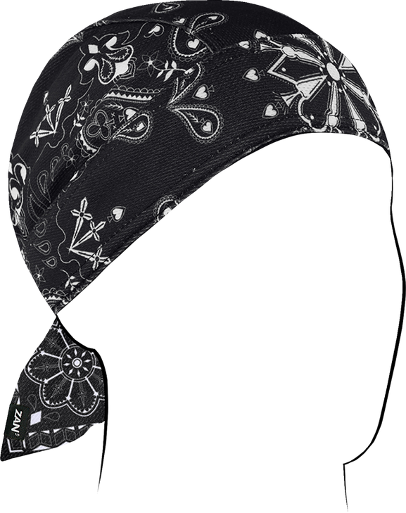 Zan Headgear Flydanna Micro-Mesh Polyester Headwrap - Black Paisley Zm001