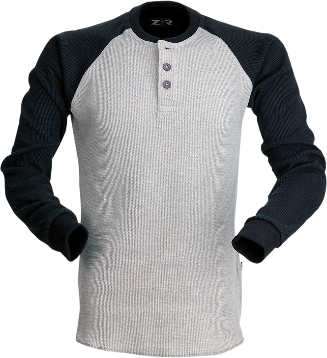 Z1R Waffle Long-Sleeve Shirt - Gray - Xl