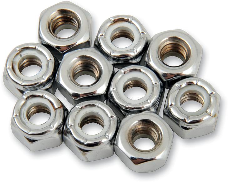 Drag Specialties Nuts - Nylon - Chrome - 1/4"-20
