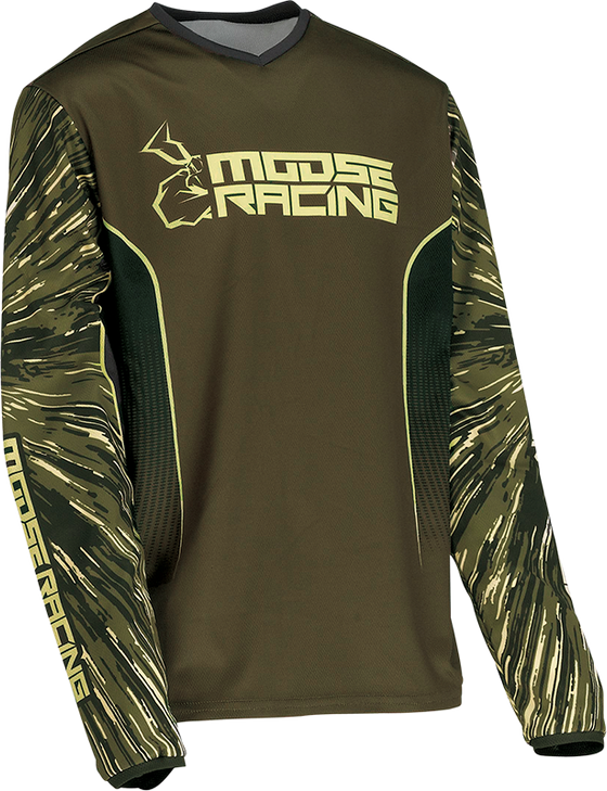 Moose Racing Youth Agroid Jersey - Olive/Tan - Large 2912-2279