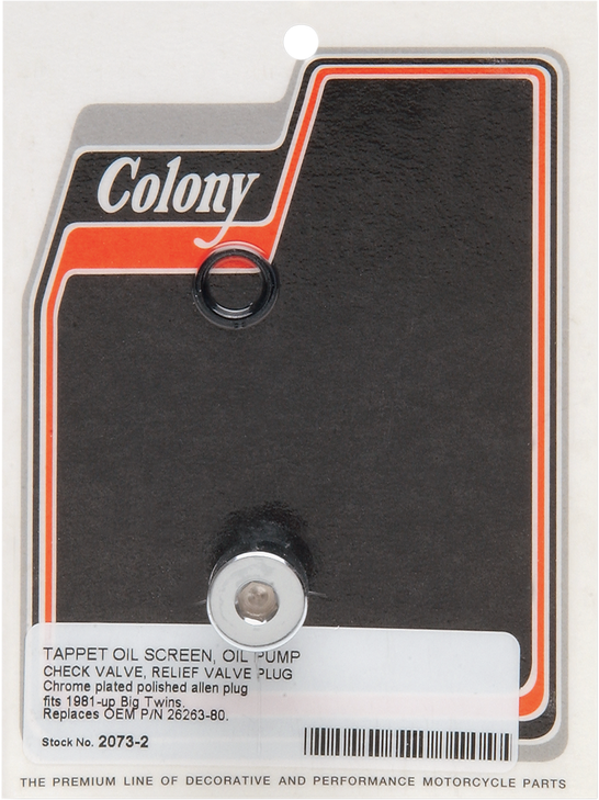 Colony Plug Kit - Oil Pump - Big Twin 2073-2
