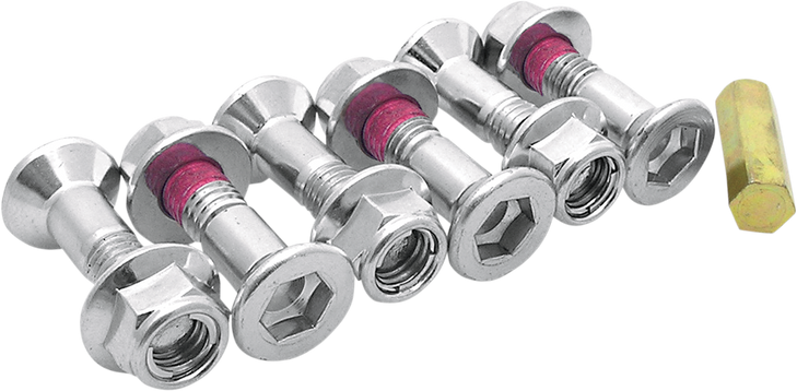 Bolt Fastener Kit - Hub-Savers/Sprocket - Double Locked - Silver - 6 Pack 2008-Hs.S