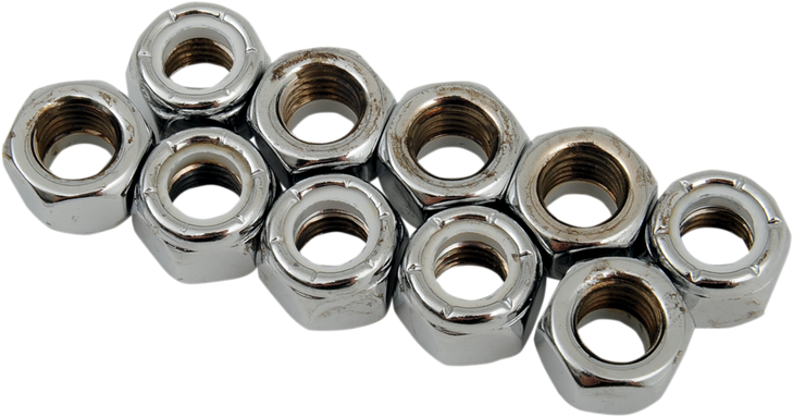 Drag Specialties Nuts - Nylon - Chrome - 5/16"-24