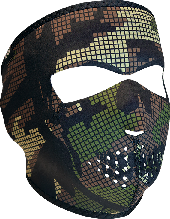 Zan Headgear Neoprene Full-Face Mask - Digi Woodland Camo Skull Wnfm593