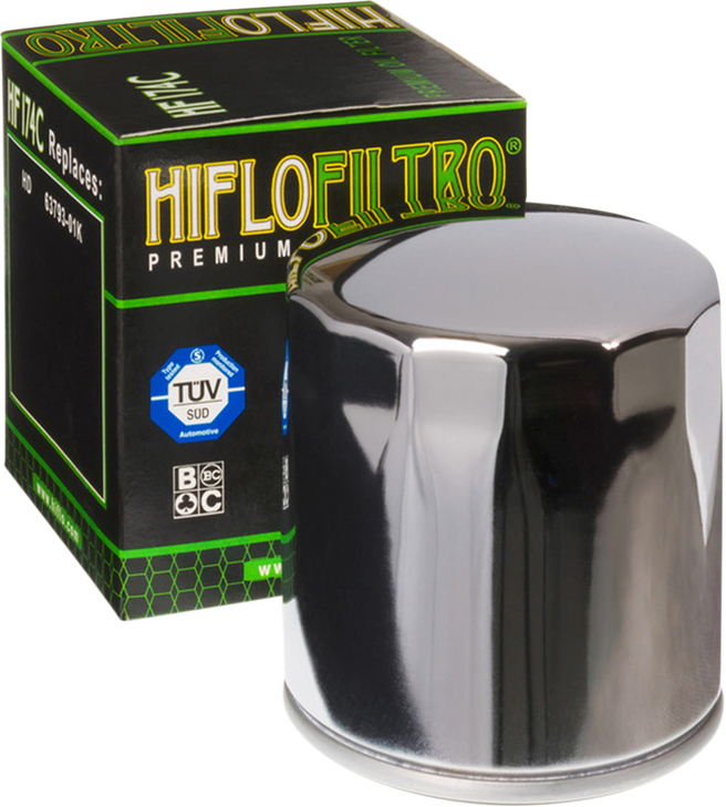 Hiflofiltro Oil Filter - Chrome Hf174C