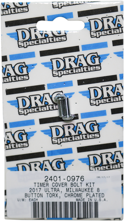 Drag Specialties Bolt Kit - Timer Cover - Torx - Chrome - M8
