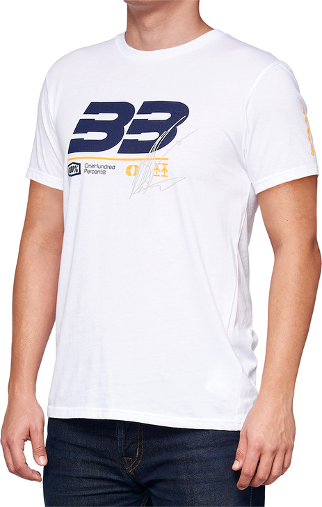 100% Bb33 Signature T-Shirt - White - Small Bb-32140-000-10