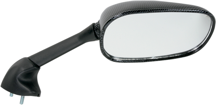 Emgo Mirror - Side View - Black/Carbon Fiber - Rectangle - Right - Yamaha 20-80503