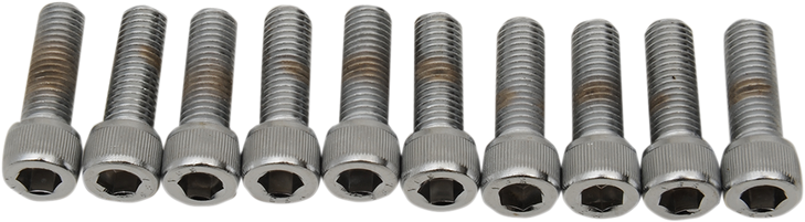 Drag Specialties Bolts - Socket-Head/Replacement - Knurled/Fine Thread - 1/4"-28 X 7/8" - 10 Pack