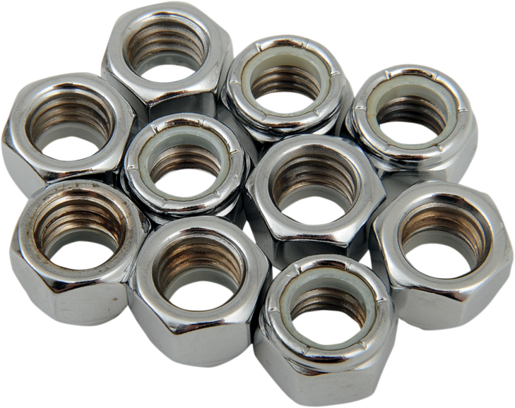 Drag Specialties Nuts - Nylon - Chrome - 7/16"-14