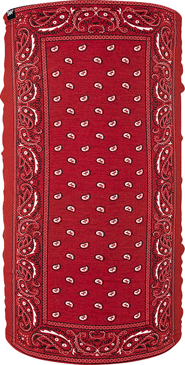 Zan Headgear Motley Tube Fleece Lined Tube - Red Paisley Tf106