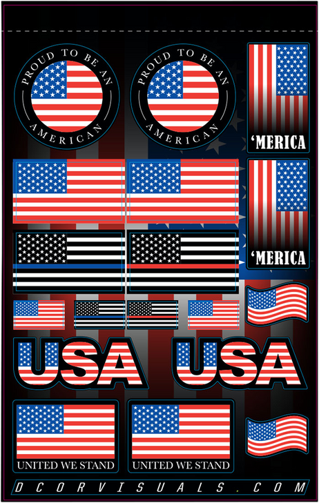 D'Cor Visuals Decal Sheet - Usa 40-90-120