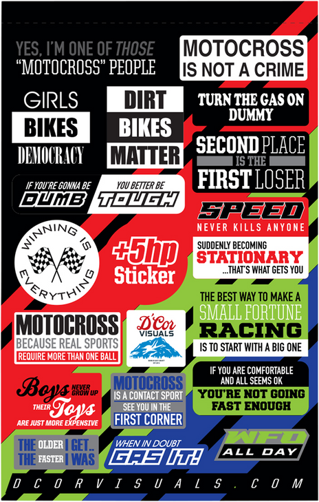 D'Cor Visuals Talk Decal Sheet - Moto Talk 40-90-121