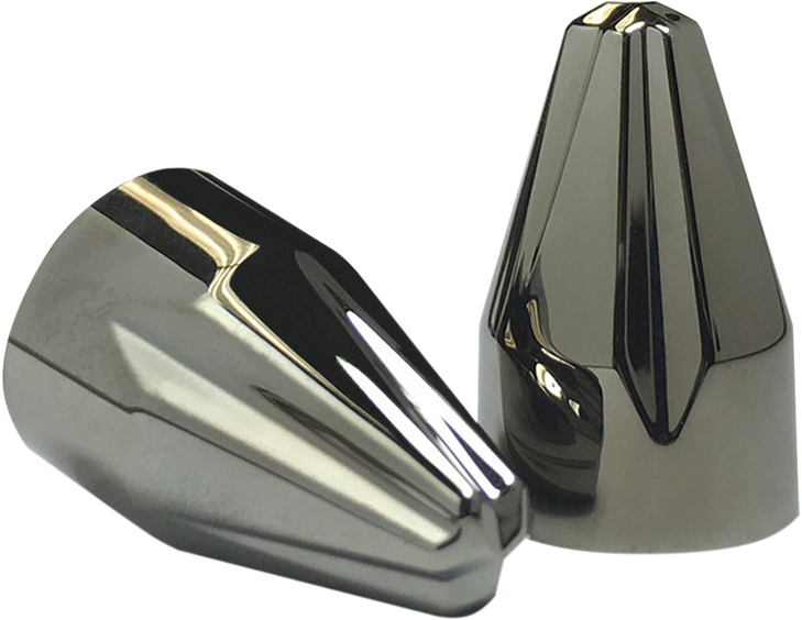 Ciro Bolt Caps - Engine - Fluted/Spike - 1/4" - Black Chrome 70017