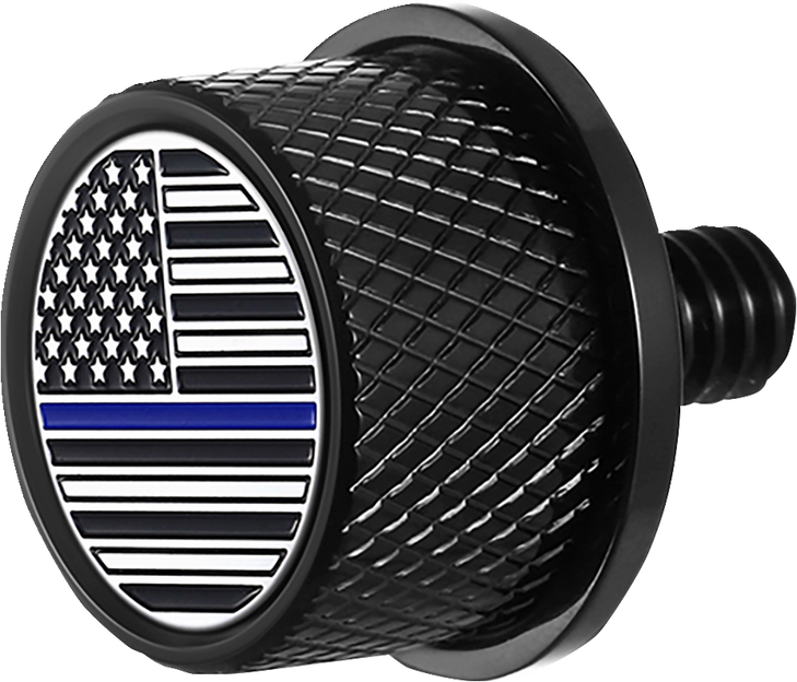 Figurati Designs Seat Mounting Knob - Black - Blue Line American Flag Fd71-Seat Kn-Bk