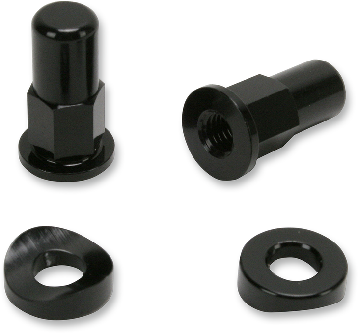 No Toil Rim Lock Nut/Spacer - Kit - Black Ntrk-005