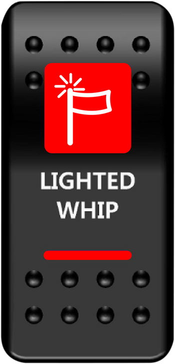 Moose Utility Rocker Switch - Lighted Whip - Red Whp-Pwr-R