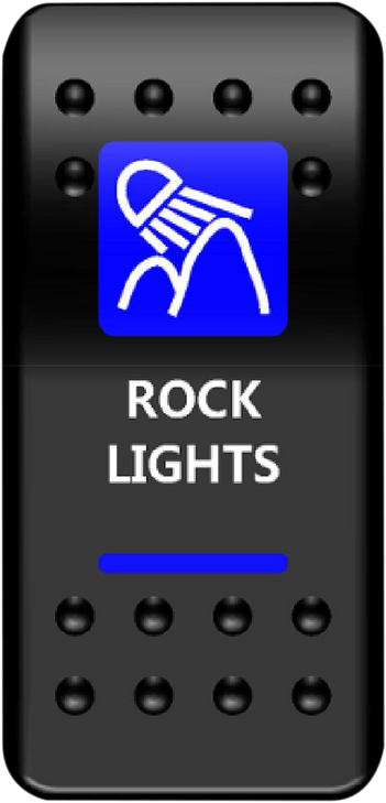 Moose Utility Rocker Switch - Rock Lights - Blue Rck-Pwr