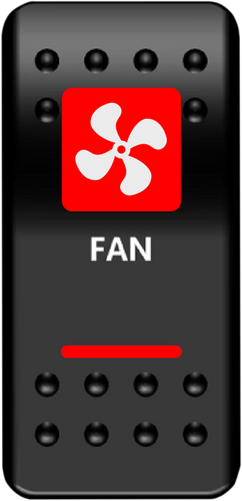 Moose Utility Rocker Switch - Fan - Red Fan-Pwr-R