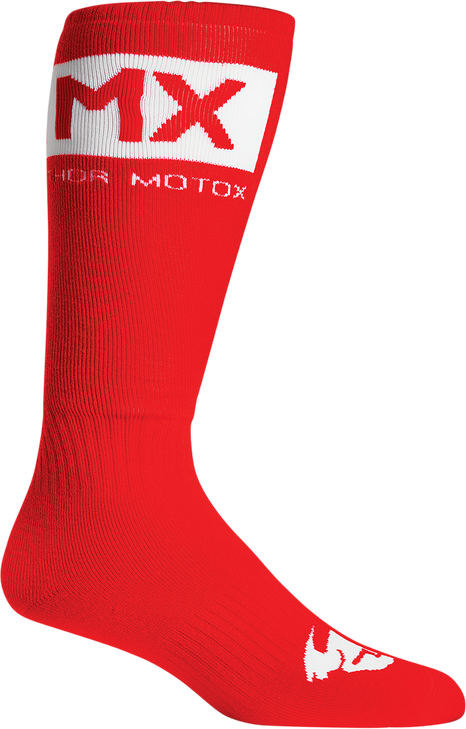 Thor Mx Solid Socks - Red/White - Size 6-9
