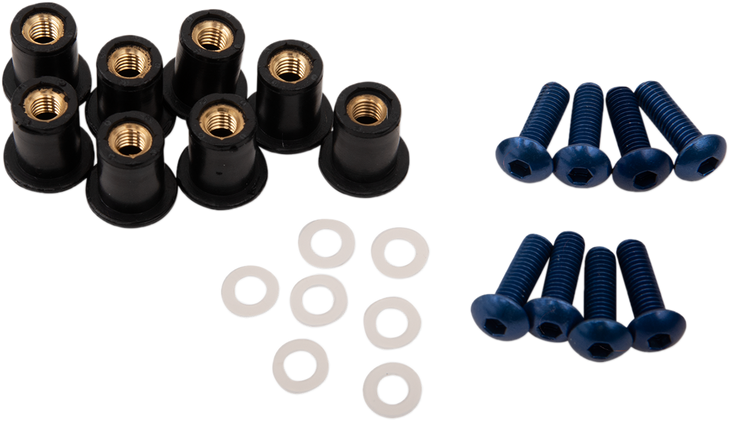 Puig Hi-Tech Parts Windscreen Screw Kit - Blue 0957A