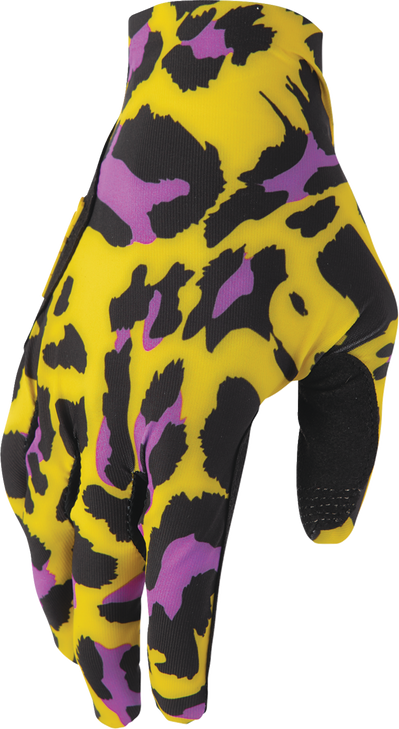 Thor Sportmode Cheetah Gloves - Yellow/Purple - Large
