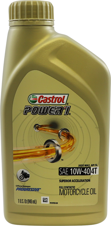 Castrol Power 1 Synthetic Engine Oil - 10W-40 - 1 Quart 15D1C9