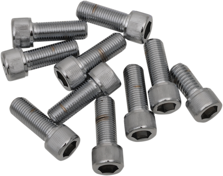 Drag Specialties Bolts - Socket-Head/Replacement - Knurled/Fine Thread - 3/8"-24 X 1" - 10 Pack