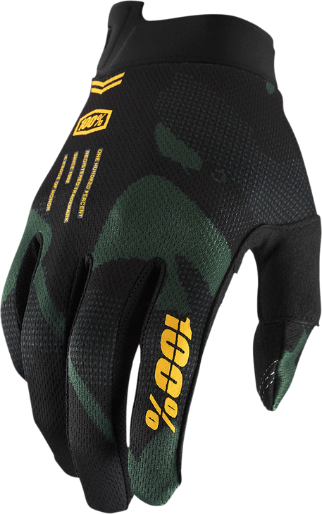 100% Itrack Gloves - Sentinel Black - Medium 10008-00021